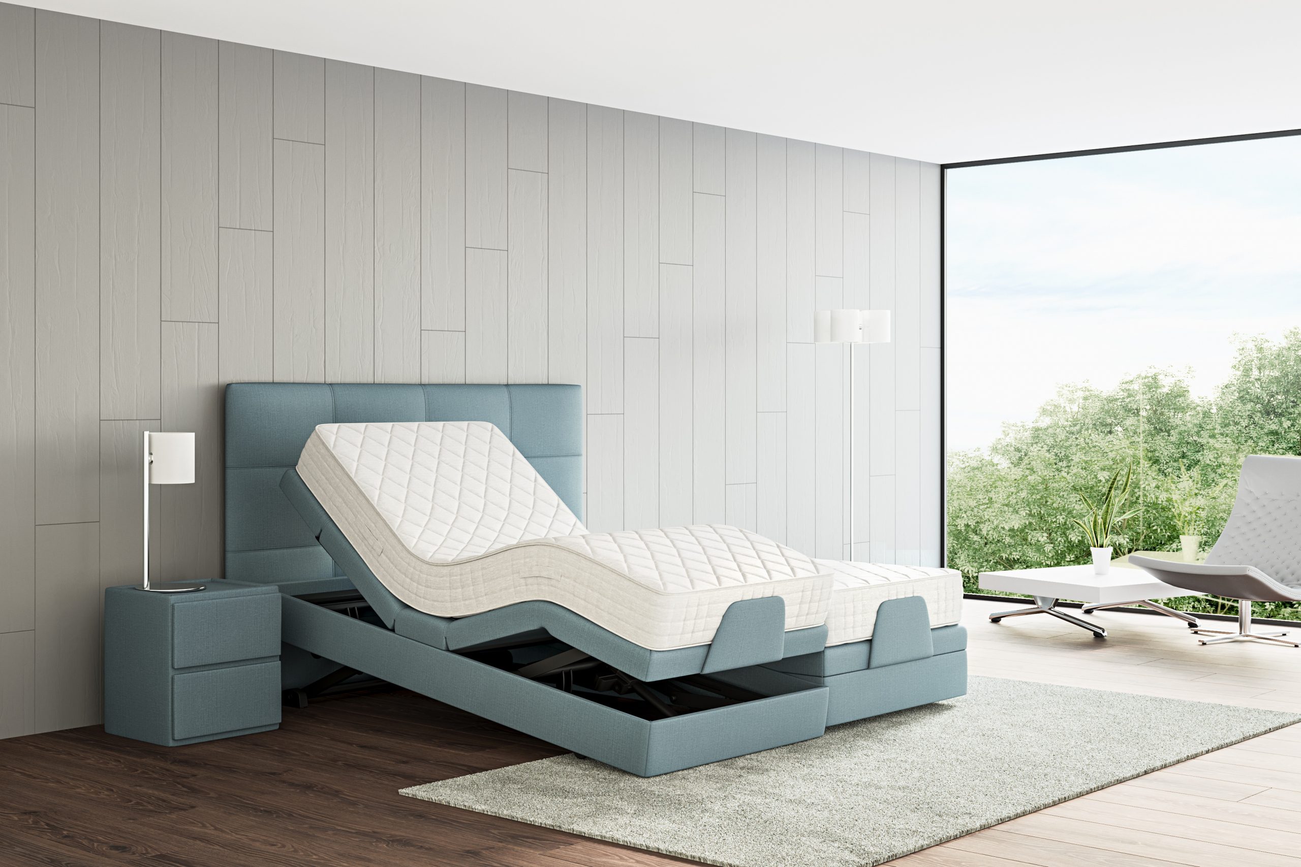 Boxspringbett EOS Relax mit vollständiger Verstellbarketi, des Bett und der Matratze