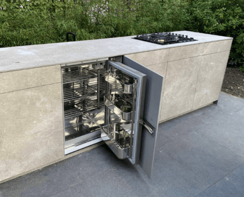 BBQtion Outdoor Küche mit Gaskochfeld und Outdoor Kühlschrank