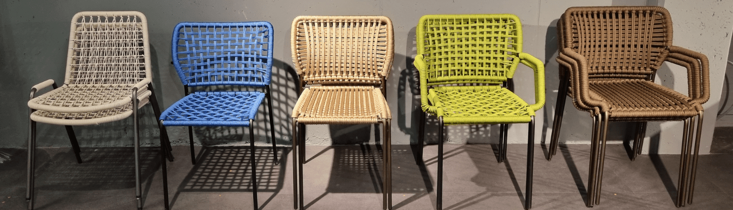 Italienische Designer Gartenstühle Corda in verschiedenen Farben