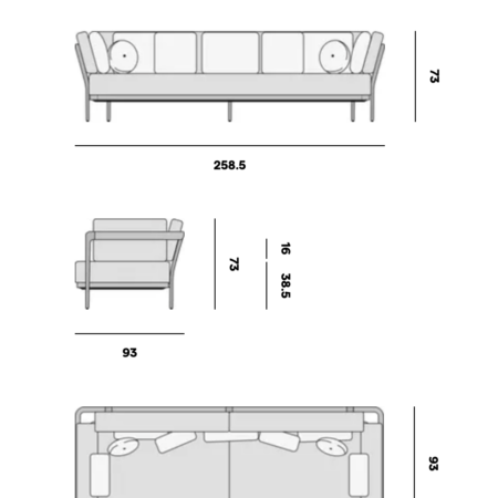 Manutti FLOWS 3 Sitzer Sofa – Bild 10
