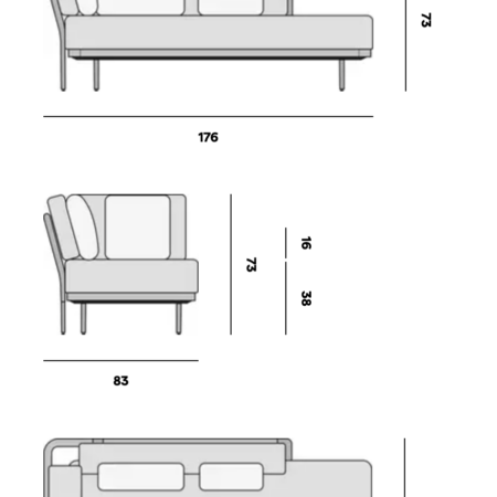 Manutti FLOWS Ecke Endteil 2 Sitzer Sofa links/rechts – Bild 10