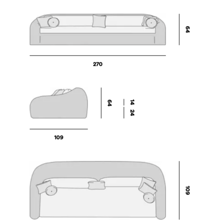 Manutti KOBO 3 Sitzer Sofa – Bild 3