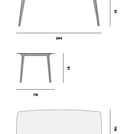 Manutti TORSA Hochtisch 264x118cm – Bild 2