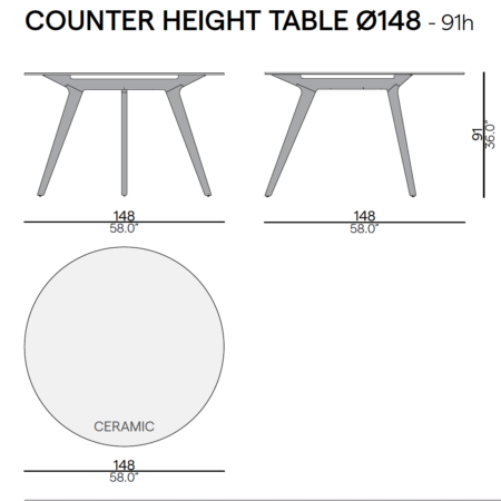 Manutti TORSA Hochtisch Ø148cm – Bild 3