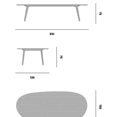 Manutti TORSA Organischer Esstisch 310x135 – Bild 3