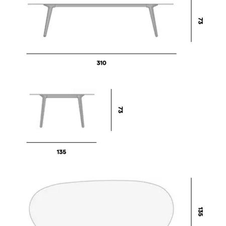 Manutti TORSA Organischer Esstisch 310x135 Keramik – Bild 4