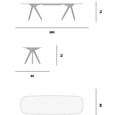 Manutti TORSA Esstisch 280x85cm – Bild 3