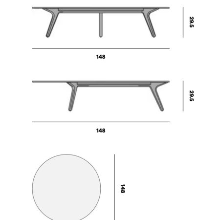 Manutti TORSA Couchtisch Ø148cm 30H – Bild 2