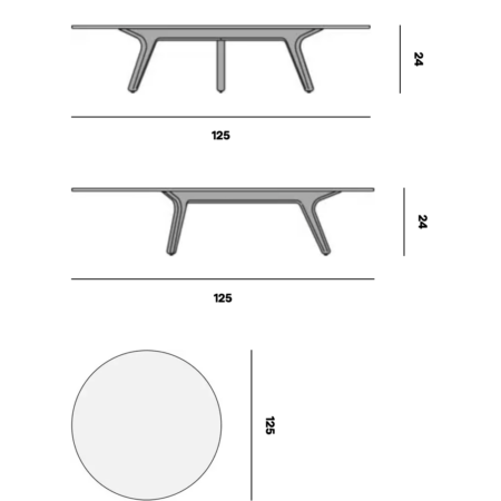Manutti TORSA Couchtisch Ø125cm 24H – Bild 2