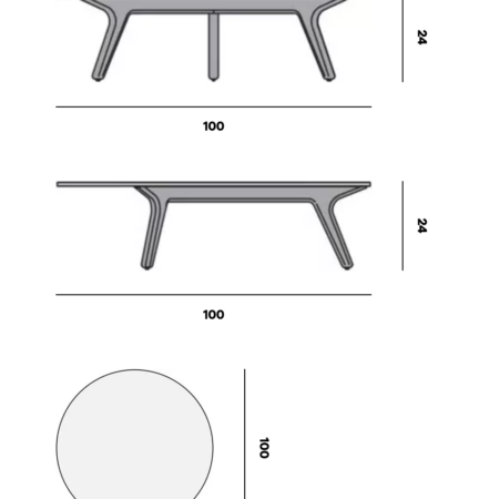 Manutti TORSA Couchtisch Ø100cm 24H – Bild 7