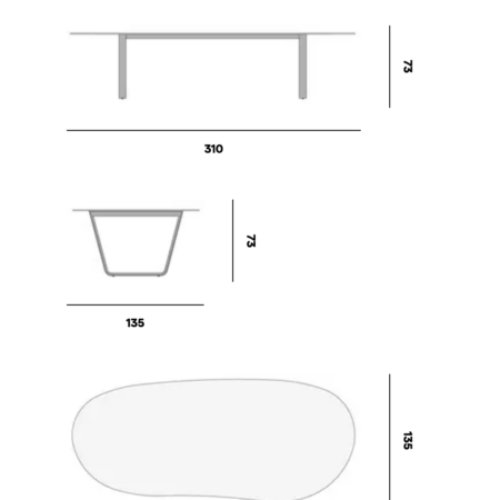 Manutti AIR Organischer Esstisch 310x135cm Ceramic – Bild 3
