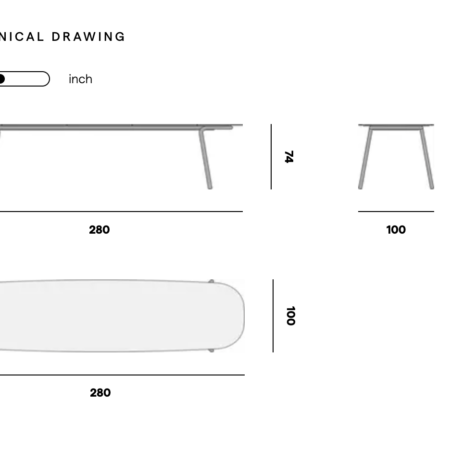 Manutti MINUS Esstisch 280x100cm – Bild 3