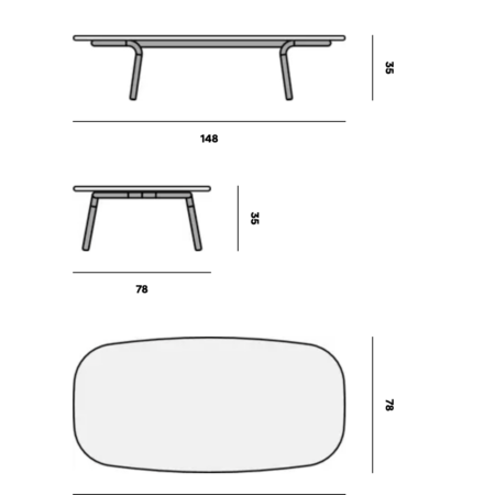 Manutti MINUS Couchtisch 148x74cm – Bild 3