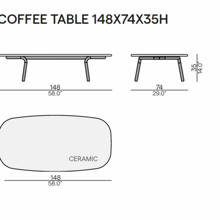 Manutti MINUS Kaffeetisch 148x74cm – Bild 9