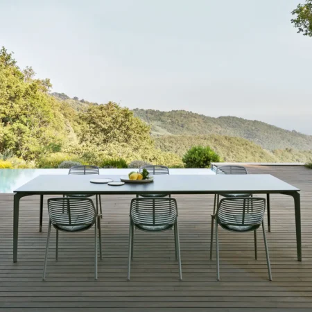 fast ALLSIZE Rechteckiger Tisch mit gesprenkelter Aluminium Tischplatte – Bild 2