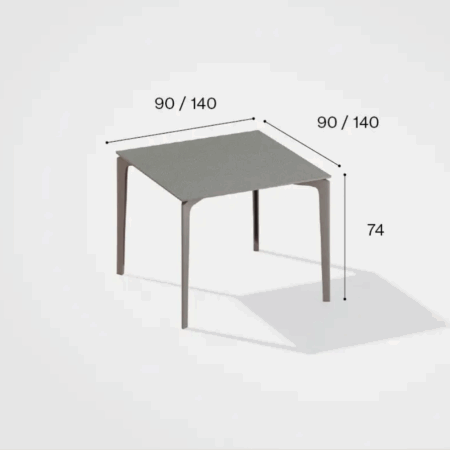 fast ALLSIZE Rechteckiger Tisch mit gesprenkelter Aluminium Tischplatte – Bild 18