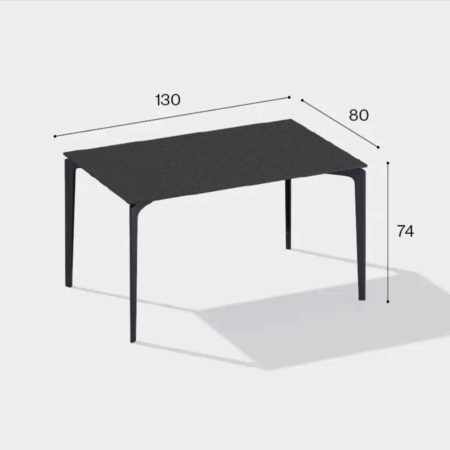 fast ALLSIZE Rechteckiger Tisch mit gesprenkelter Aluminium Tischplatte – Bild 19