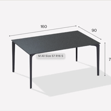 fast ALLSIZE Rechteckiger Tisch mit gesprenkelter Aluminium Tischplatte – Bild 16
