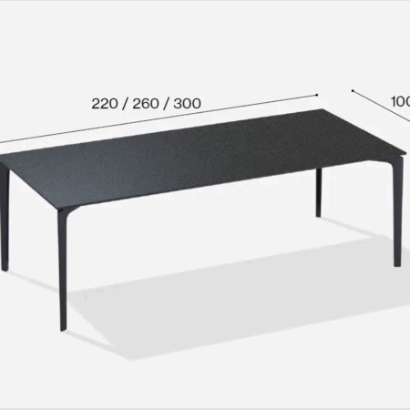 fast ALLSIZE Rechteckiger Tisch mit gesprenkelter Aluminium Tischplatte – Bild 17