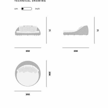 Manutti KOBO Daybed High Back Kissen – Bild 5